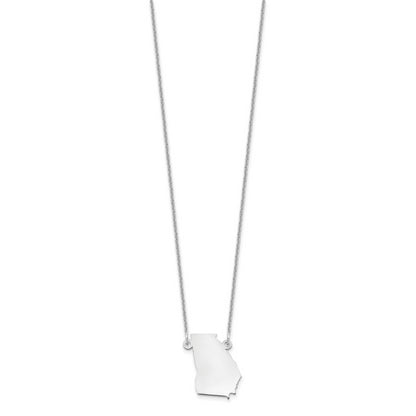 14K White Gold 14Kw Georgia State Necklace