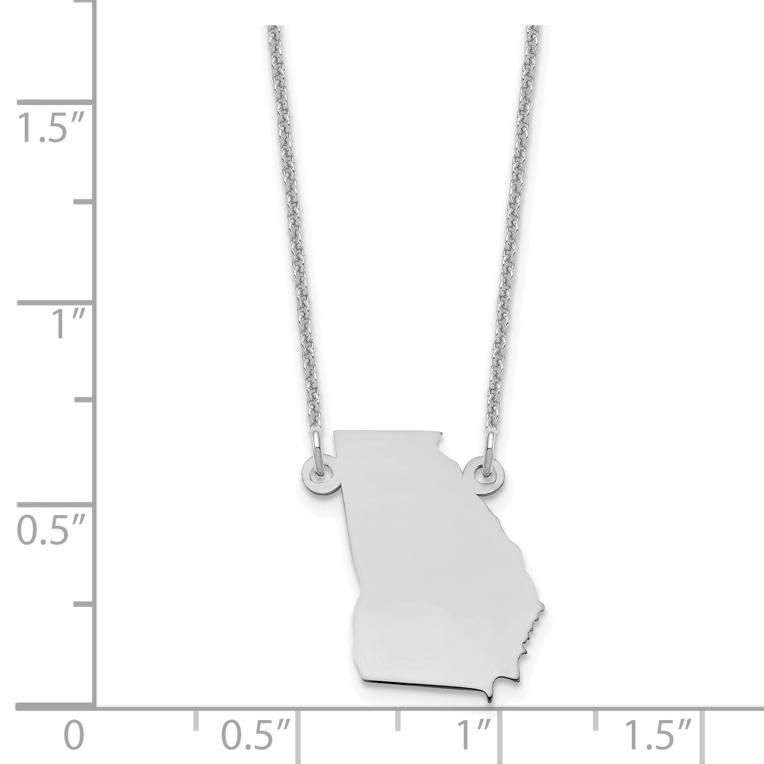 14K White Gold 14Kw Georgia State Necklace