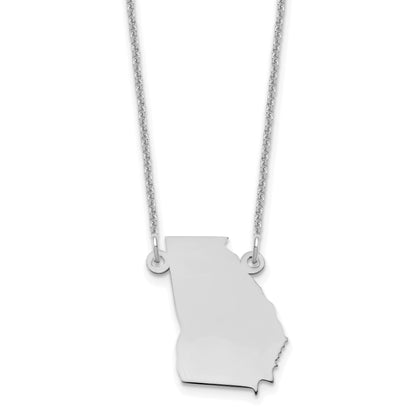 14K White Gold 14Kw Georgia State Necklace
