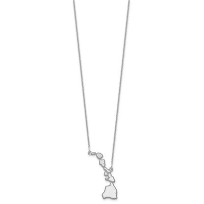 14K White Gold 14Kw Hawaii State Necklace