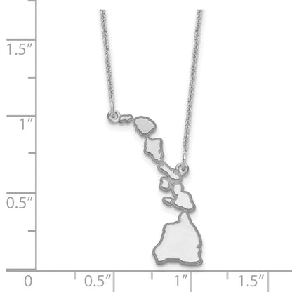14K White Gold 14Kw Hawaii State Necklace