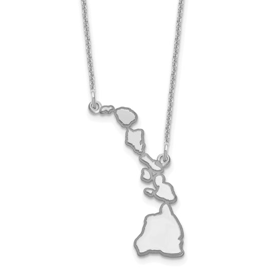 14K White Gold 14Kw Hawaii State Necklace