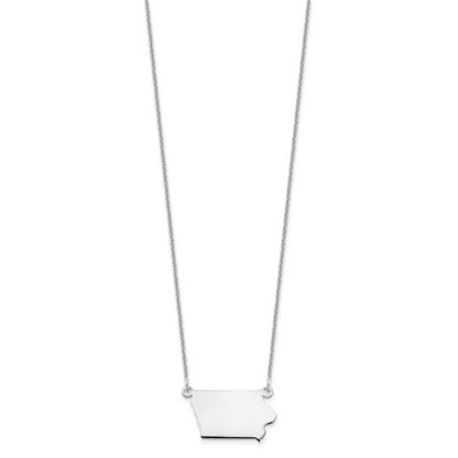 14K White Gold 14Kw Iowa State Necklace