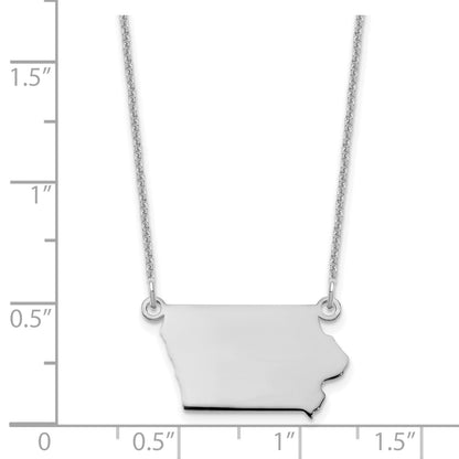 14K White Gold 14Kw Iowa State Necklace
