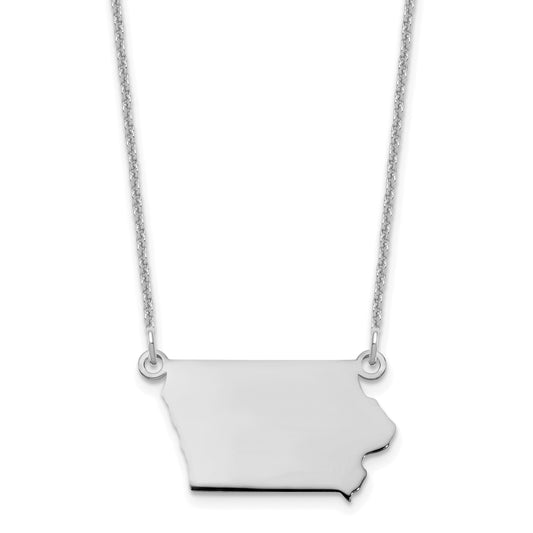 14K White Gold 14Kw Iowa State Necklace