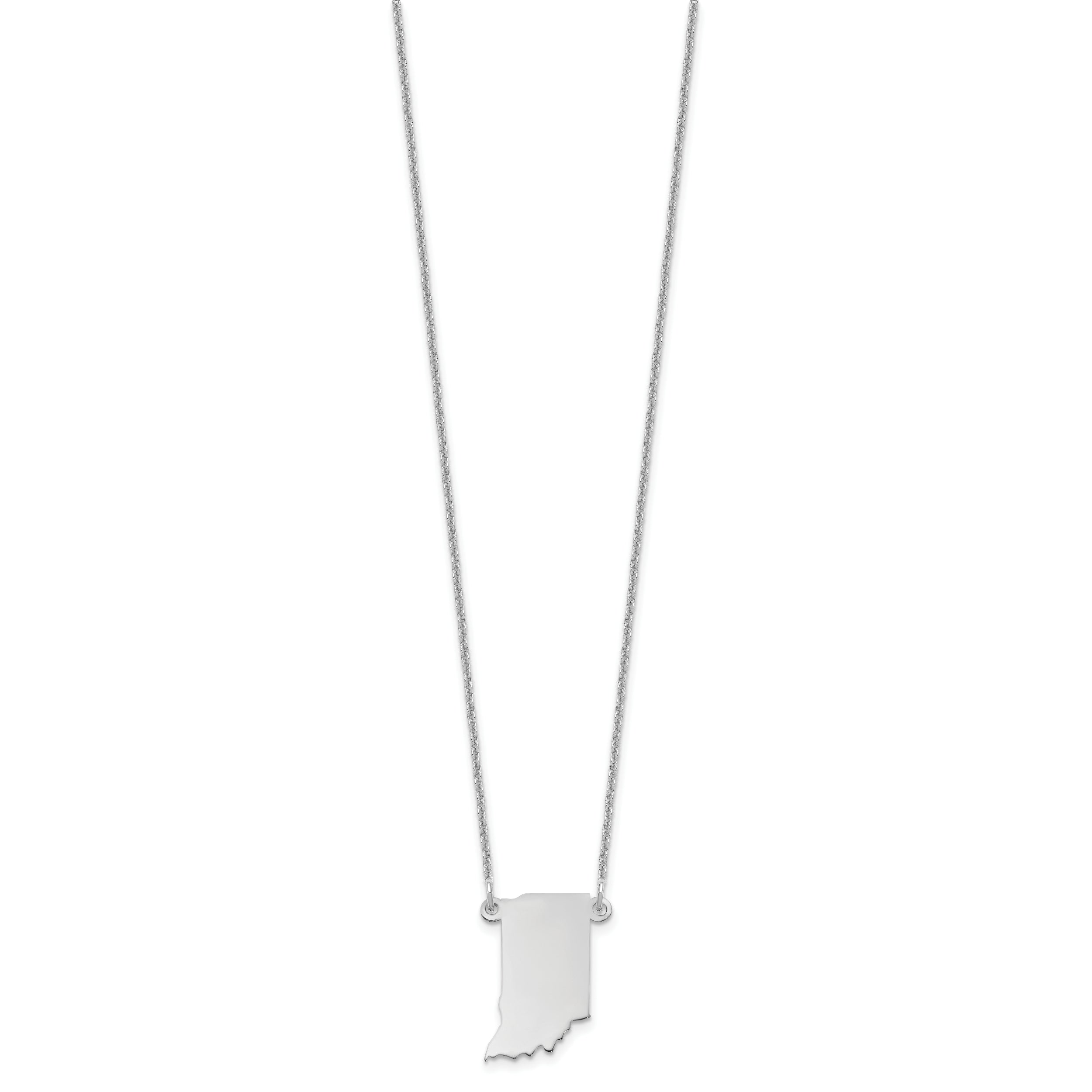 14K White Gold 14Kw Indiana State Necklace