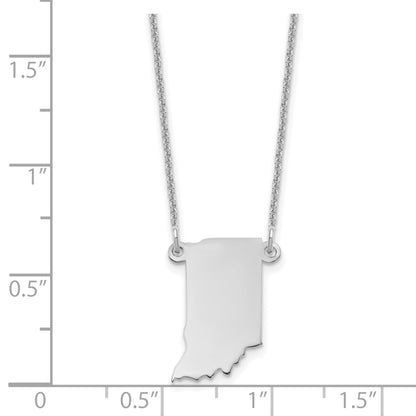 14K White Gold 14Kw Indiana State Necklace