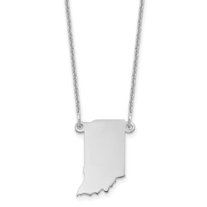 14K White Gold 14Kw Indiana State Necklace