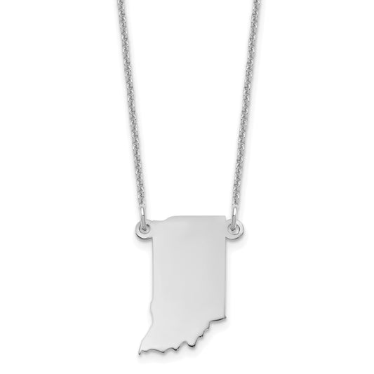14K White Gold 14Kw Indiana State Necklace