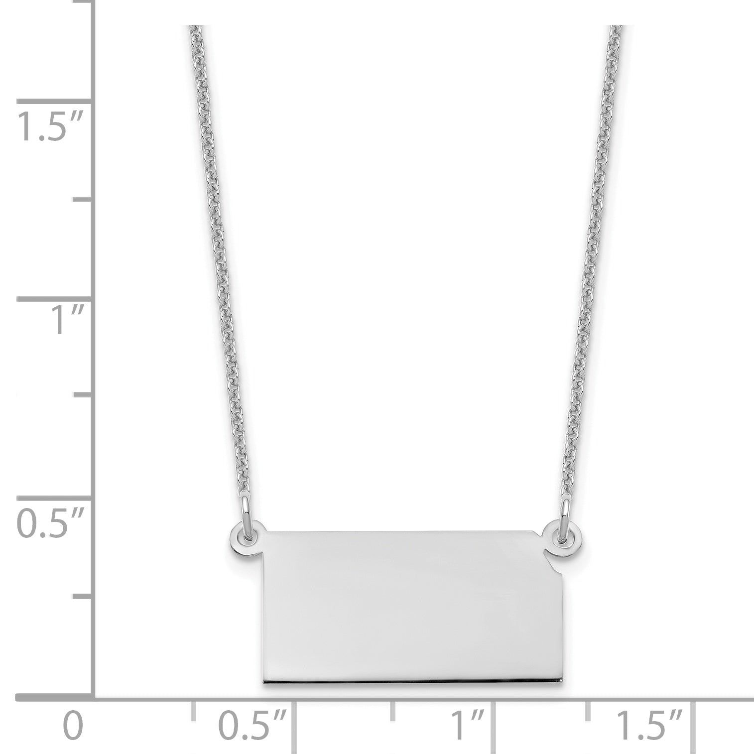 14K White Gold 14Kw Kansas State Necklace