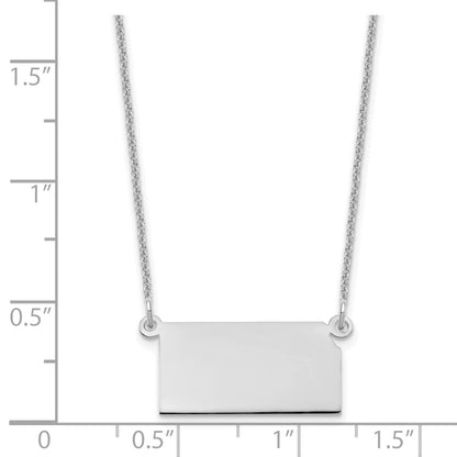 14K White Gold 14Kw Kansas State Necklace