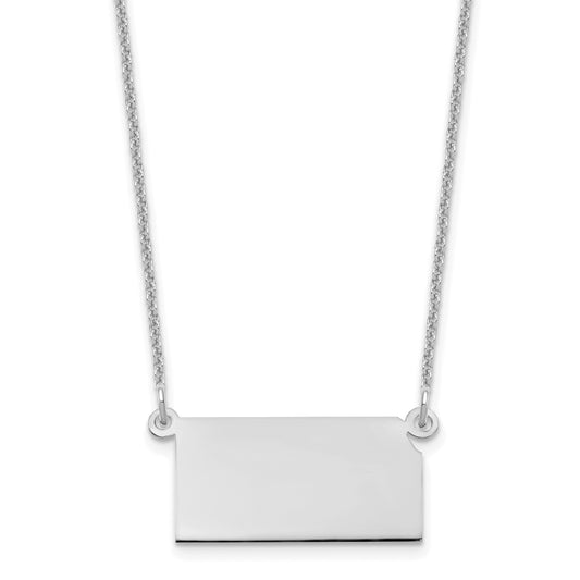 14K White Gold 14Kw Kansas State Necklace