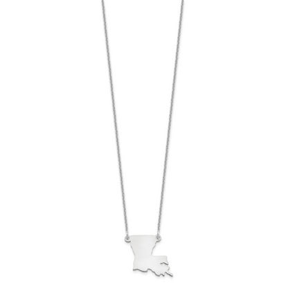 14K White Gold 14Kw Louisiana State Necklace