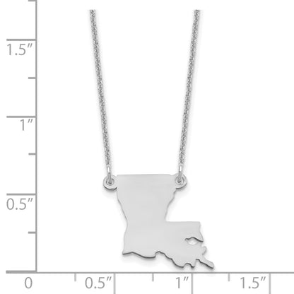 14K White Gold 14Kw Louisiana State Necklace