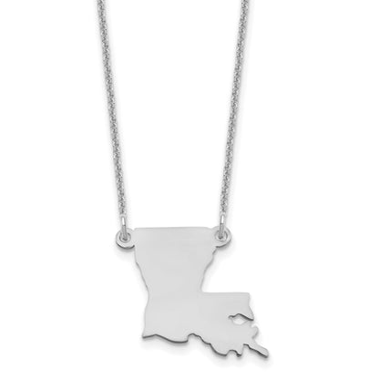 14K White Gold 14Kw Louisiana State Necklace