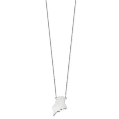 14K White Gold 14Kw Maine State Necklace