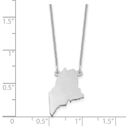 14K White Gold 14Kw Maine State Necklace