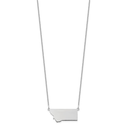 14K White Gold 14Kw Montana State Necklace