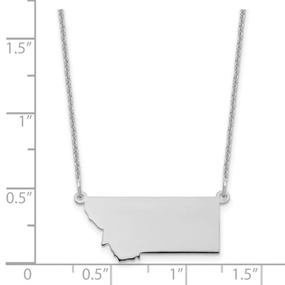 14K White Gold 14Kw Montana State Necklace