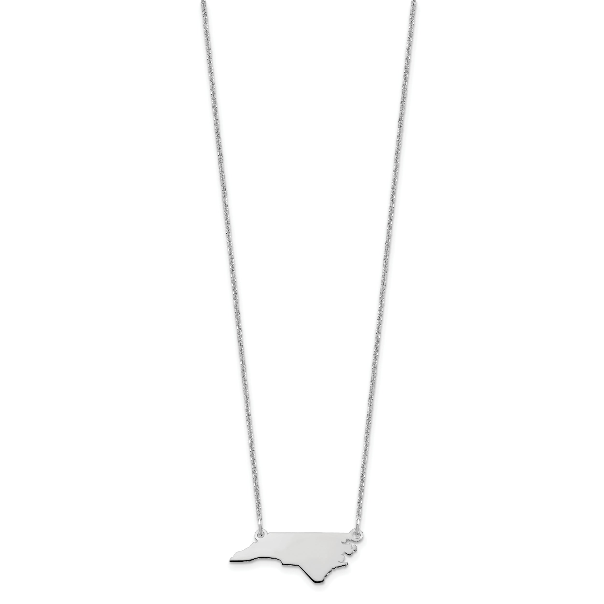 14K White Gold 14Kw North Carolina State Necklace