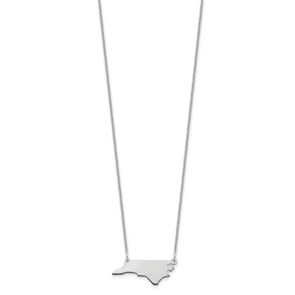 14K White Gold 14Kw North Carolina State Necklace