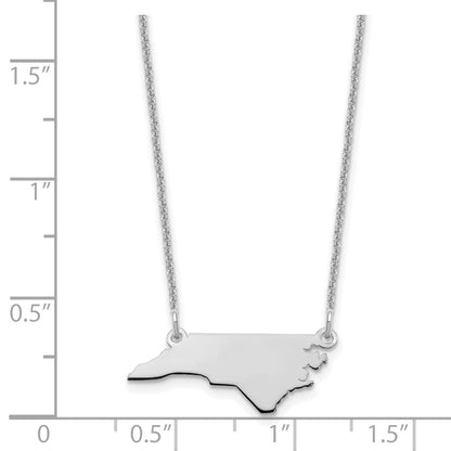 14K White Gold 14Kw North Carolina State Necklace