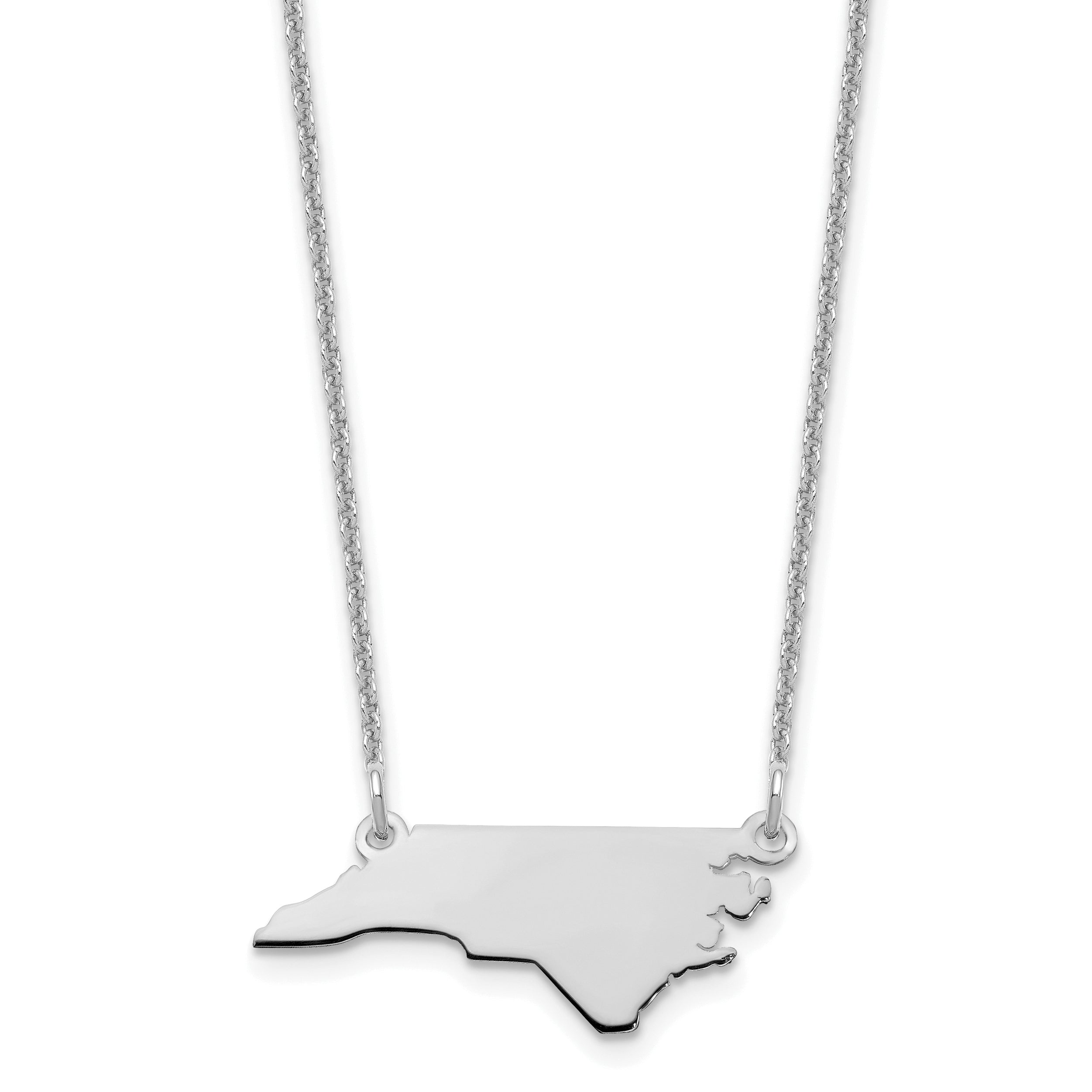 14K White Gold 14Kw North Carolina State Necklace