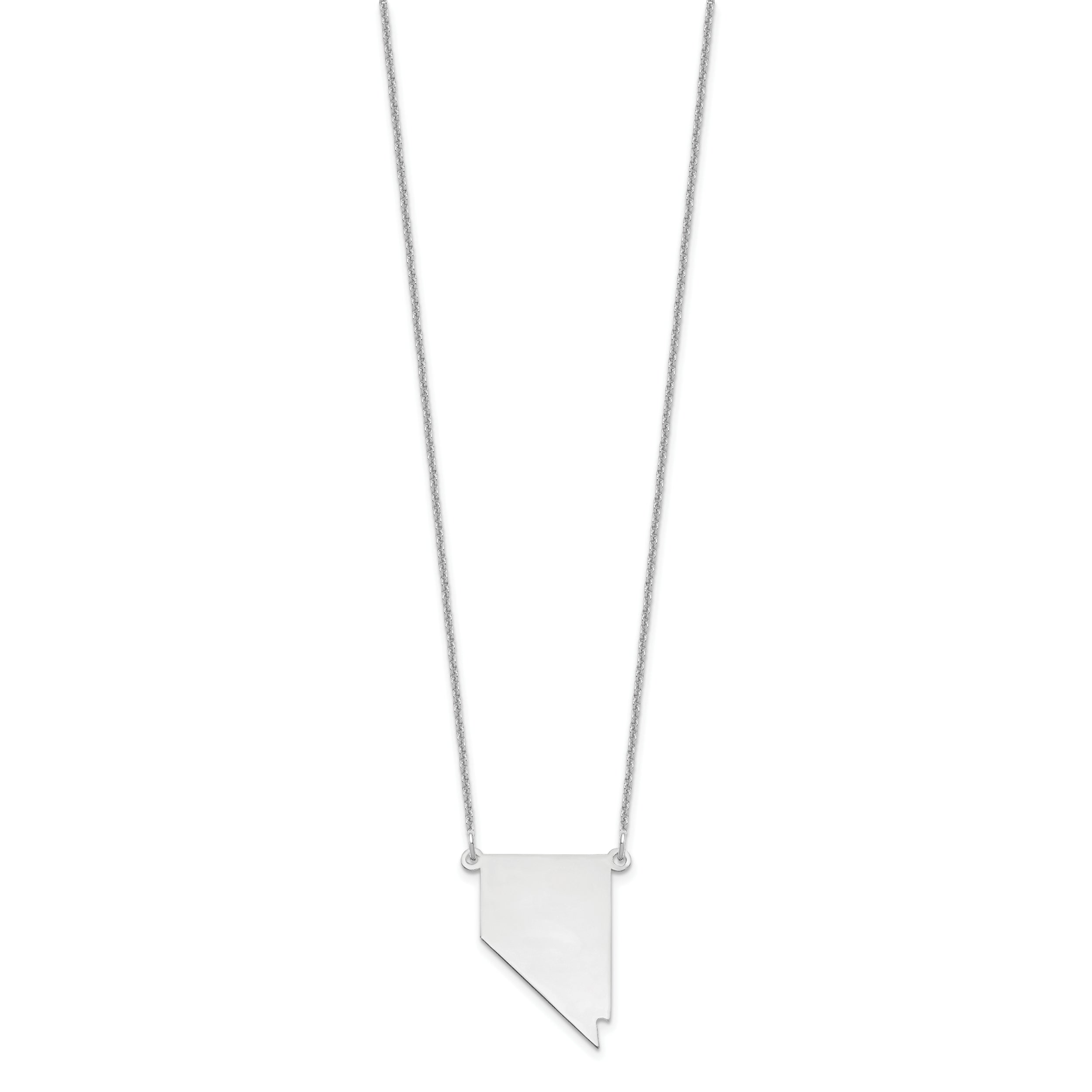 14K White Gold 14Kw Nevada State Necklace