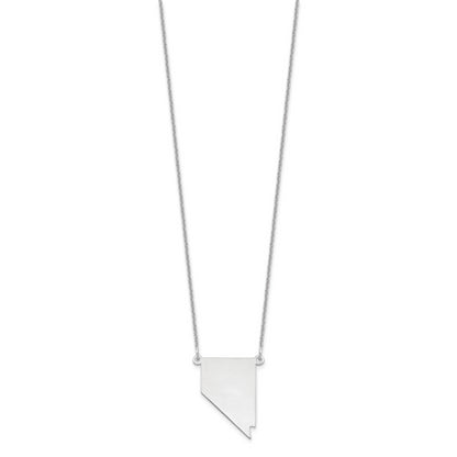 14K White Gold 14Kw Nevada State Necklace