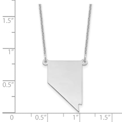 14K White Gold 14Kw Nevada State Necklace