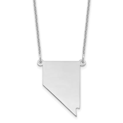 14K White Gold 14Kw Nevada State Necklace