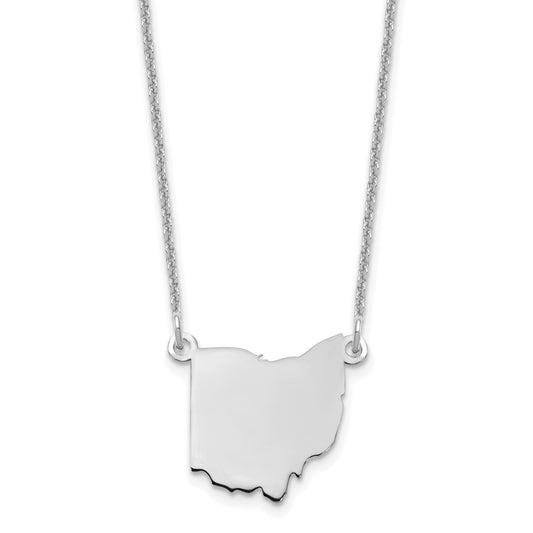 14K White Gold 14Kw Ohio State Necklace