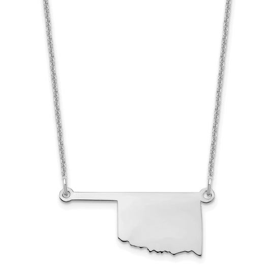 14K White Gold 14Kw Oklahoma State Necklace