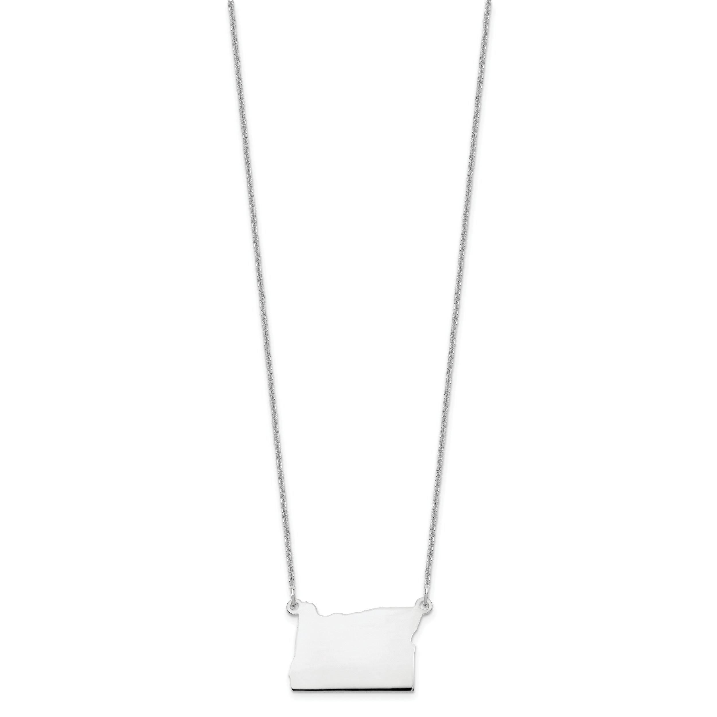 14K White Gold 14Kw Oregon State Necklace