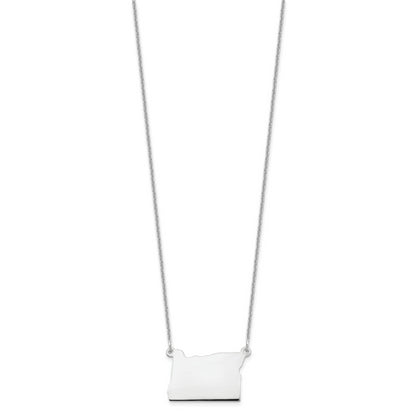 14K White Gold 14Kw Oregon State Necklace
