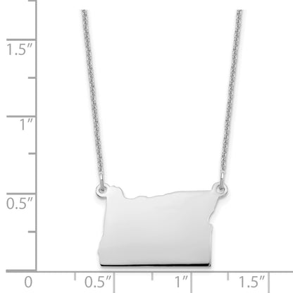 14K White Gold 14Kw Oregon State Necklace