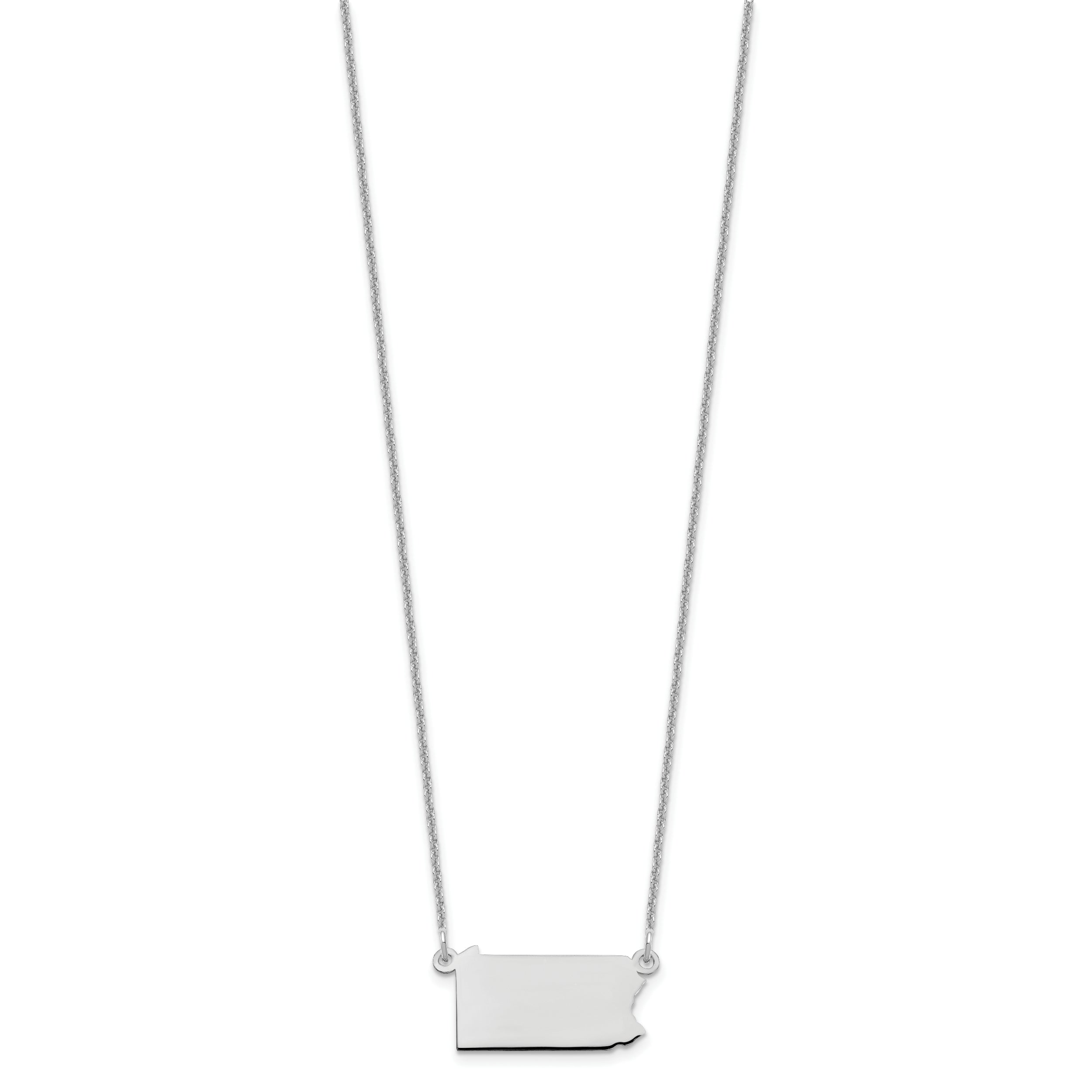 14K White Gold 14Kw Pennsylvania State Necklace