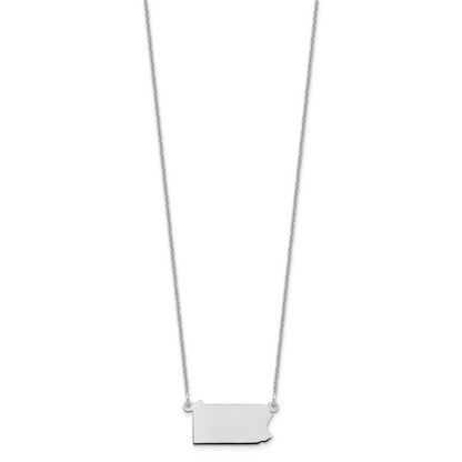 14K White Gold 14Kw Pennsylvania State Necklace