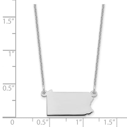 14K White Gold 14Kw Pennsylvania State Necklace