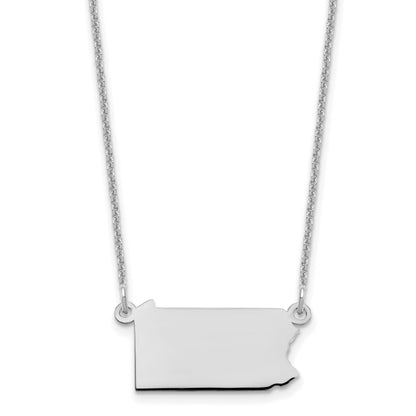 14K White Gold 14Kw Pennsylvania State Necklace
