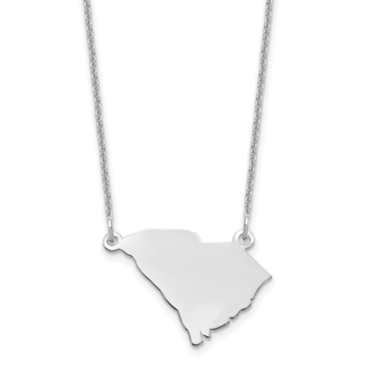 14K White Gold 14Kw South Carolina State Necklace