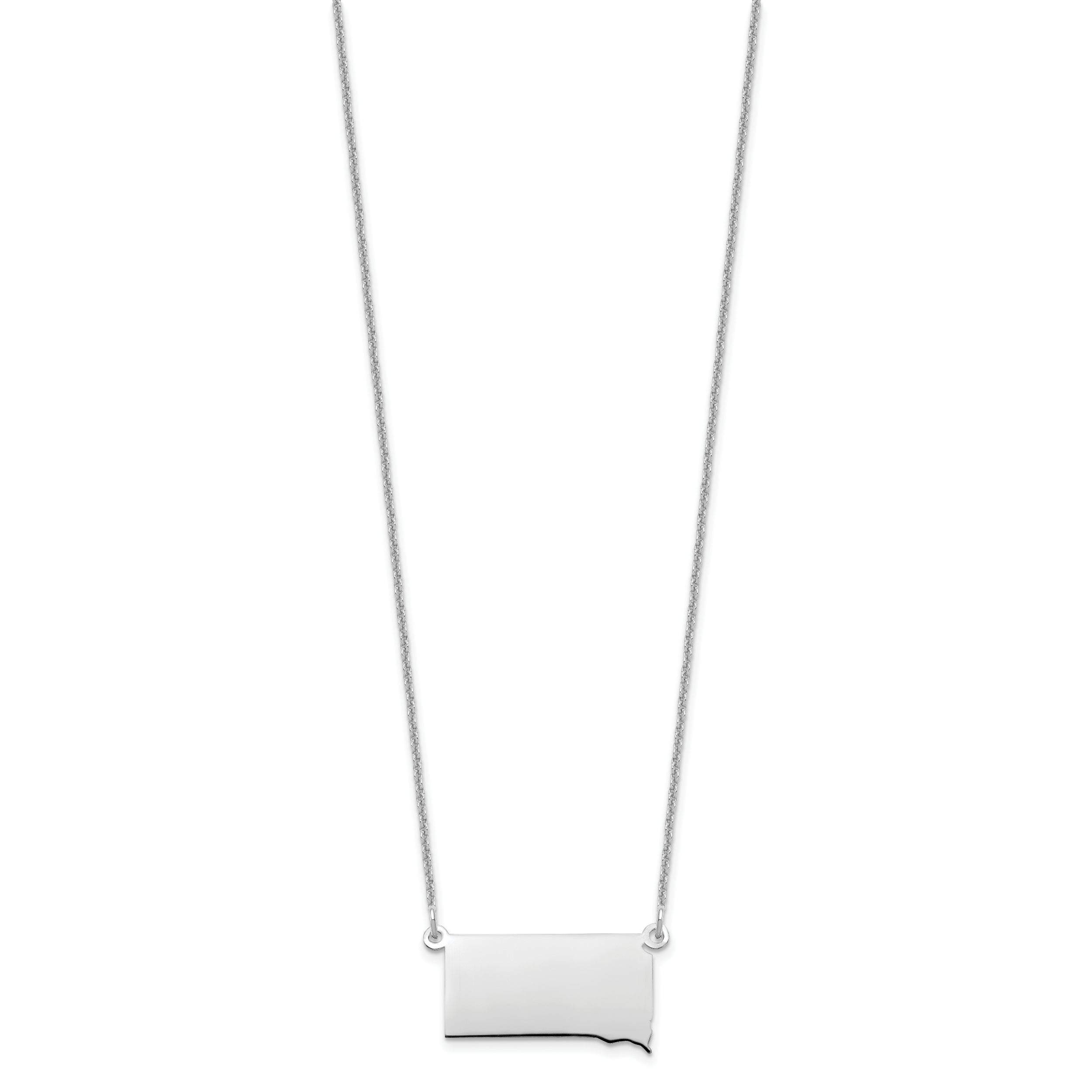 14K White Gold 14Kw South Dakota State Necklace