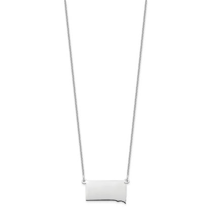 14K White Gold 14Kw South Dakota State Necklace