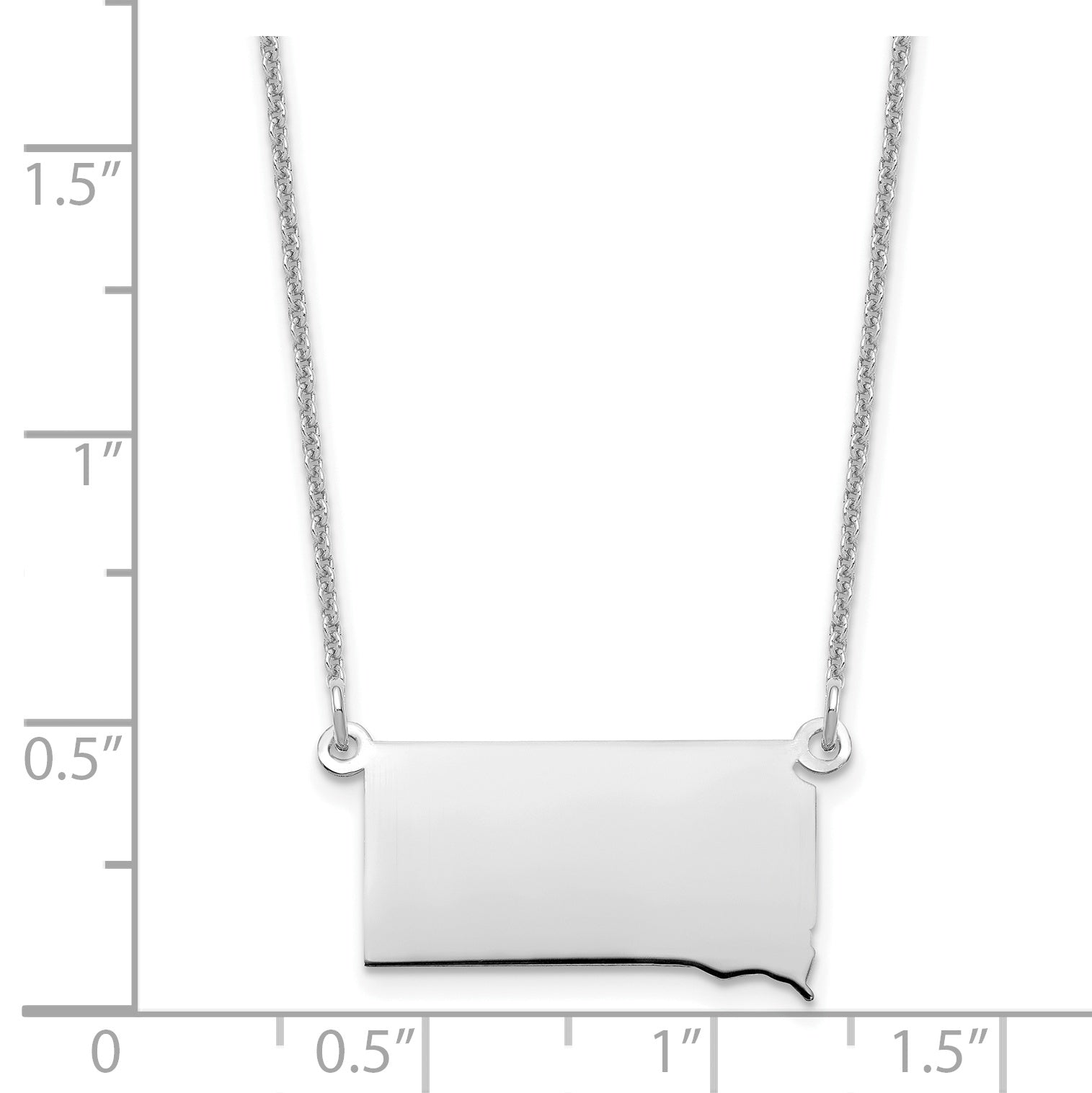 14K White Gold 14Kw South Dakota State Necklace