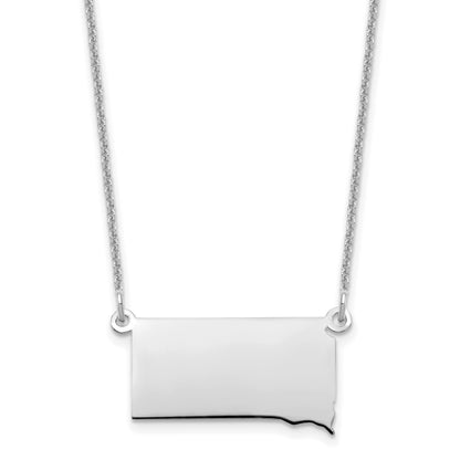 14K White Gold 14Kw South Dakota State Necklace