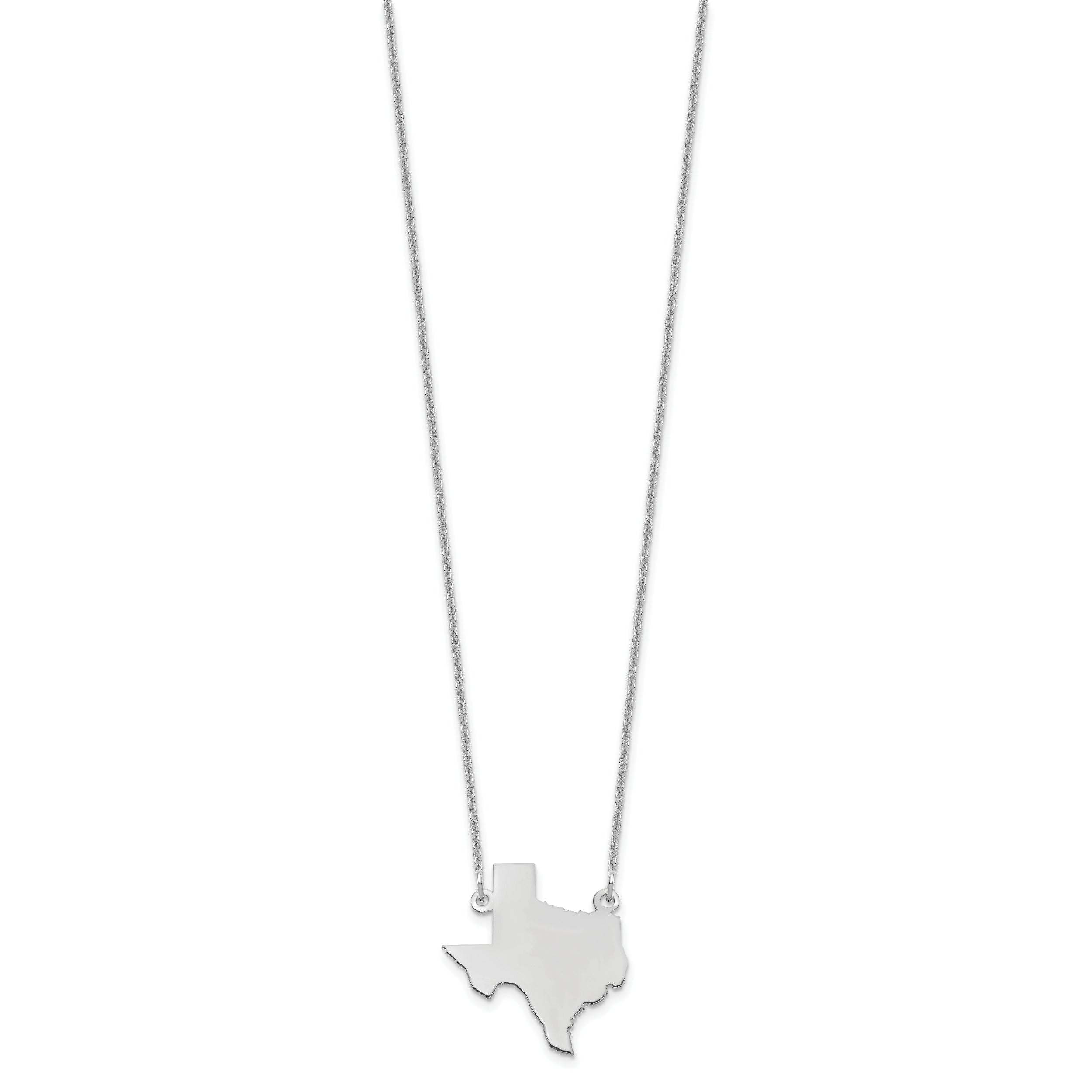 14K White Gold 14Kw Texas State Necklace