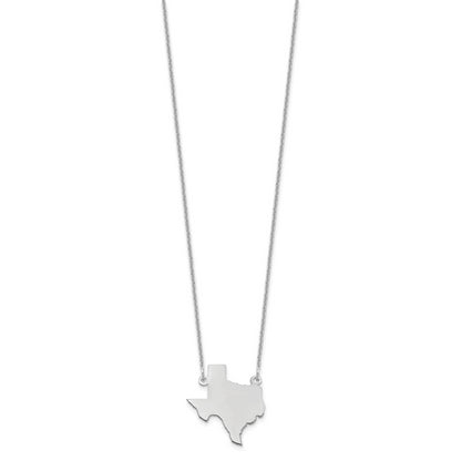 14K White Gold 14Kw Texas State Necklace