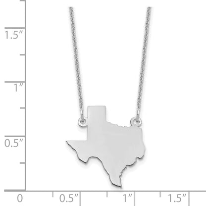 14K White Gold 14Kw Texas State Necklace