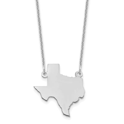 14K White Gold 14Kw Texas State Necklace