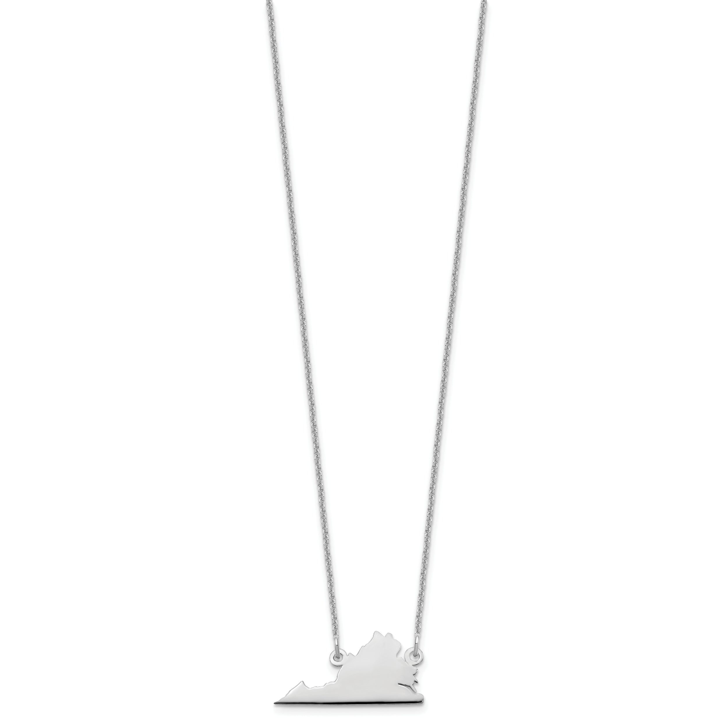 14K White Gold 14Kw Virginia State Necklace